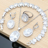 Blue Sapphire 925 Silver Jewellry Sets Natural Gemstone Wedding Fine Jewelry Bracelet Necklace Sets Dropshipping daiiibabyyy