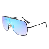 Daiiibabyyy Oversized Goggle Sunglasses Men Women One Piece Pilot Sun Glasses Fashion Flat Top Eyewear Black Blue Mirror Shades gafas de sol
