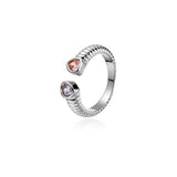 Daiiibabyyy New Ins Vintage Style Flower Chic Women Zircon Open Ring Trend Simple Retro Lovely Metal Floral Adjust Ring Fashion Jewelry Gift