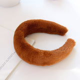 Winter Thick Furry Hairband Faux Fur Plush Headband Retro Headwear Warm Wide White Fluffy Headbands Hair Accessories For Women daiiibabyyy