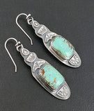 Bohemia Style Silver Natural Green Stone Hook Dangle Earrings for Women Retro Wedding Engagement Party Jewelry Gift daiiibabyyy