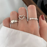 Fashion Jewelry Rings Set Hot Selling Metal Alloy Hollow Round Opening Women Finger Ring For Girl Lady Party Wedding Gifts New