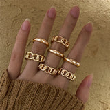 17KM Vintage Waves Cross Chain Rings Set For Women Punk Poker Infinity Flower Heart Finger Rings 2021 Trend Jewelry Party daiiibabyyy