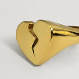 Lost Lady Broken Heart Ring Fashion Heart-Shaped Ring Alloy Jewelry Wholesale Direct Sales daiiibabyyy
