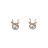 2021 New Fashion Cute Christmas Elk Stud Earrings for Women Temperament Crystal Deer Earrings Girls New Year Party Jewelry Gifts daiiibabyyy