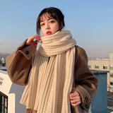 Luxury Winter Woman Scarf Knitted Woolen Red Scarves Cute Warm Couple Shawl Wraps Designed By Fashion Trend Designers Acrylic daiiibabyyy