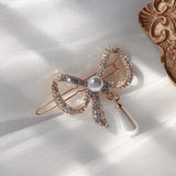 Hair Clips for Women Fashion Charm Bow Pearl Hairpin Simple Tassel Crystal Hair Pin Accessories for Women Jewelry Wholesale daiiibabyyy