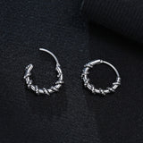 Daiiibabyyy Hoop Earring Mens, Viking Coiled Rope Huggie Hoop Earing ,Stainless Steel Hoops Earrings,for Men Jewelry