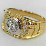 Classic Gold Color Alloy Punk Hip Hop Zircon Finger Ring Jewelry Female Cocktail Party CZ Stone Romantic Ring Accessories