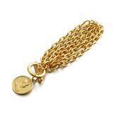 AENSOA Fashion Gold Color King Head Coin Pendant Multilayer Metal Chain Bracelets Set for Women Charm Wedding Party Jewelry Gift daiiibabyyy