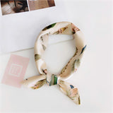 Square Silk Scarf Bandana Polka Dot Stripe Print Hairband Neck Scarfs Women Girls Headbands Hair Tie Shawl Hair Accessories Gift daiiibabyyy
