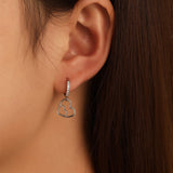 New Fashion Earring Shiny Copper Zircon Women Earrings Geometric Heart-shaped Drop Piercing Earrings for Women Jewelry Gift daiiibabyyy