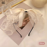 Spring New Oversized Bow Hair Accessories Big Bow Mesh Dots Hair Hoop Oversized Bow Lace  Flower Ribbon Hair Clip Hairpins daiiibabyyy