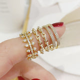 2021 New Arrive Exquisite 14K Real Gold Plated Double Layers Ring for Women AAA Cubic Bling Zircon CZ Luxurious Bijoux Anillos daiiibabyyy