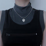 French Vintage Oil Drip Love-Heart Butterfly Rabbit Pendant Necklace Female Personality Simple Fashion All-match Clavicle Chain daiiibabyyy