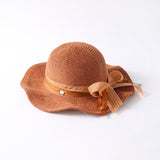 Fashion Women Lace Flowers Church Hat With Floral Summer Wide Brim Cap Elegant Sun Hats Beach Sun Protection Caps daiiibabyyy