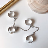 Punk Cool Hip Pop Multi-layer Adjustable Chain Four Fingers Open Alloy Women Rotate Rings for Women Party Gift daiiibabyyy