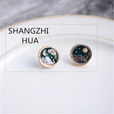 Japan and South Korea's New fashion earring geometric asymmetry clouds Star Moon lady stud earrings  SHANGZHIHUA daiiibabyyy