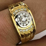 Classic Gold Color Alloy Punk Hip Hop Zircon Finger Ring Jewelry Female Cocktail Party CZ Stone Romantic Ring Accessories