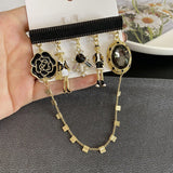 Luxury pearl tassel Camellia number 5 brooch fashion suit early autumn coat decoration corsage Brooches accessories daiiibabyyy