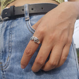 Lost Lady Retro Silver Black Skull Skelton Heart Rings Trendy Hiphop Punk Antique Finger Rings for Women Party Jewelry Gift daiiibabyyy