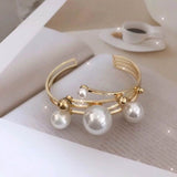 Daiiibabyyy Fashion Big Pearls Cuff Bracelets & Bangles For Women Classic New Jewelry Personality Statement Open Bracelet Christmas Gifts