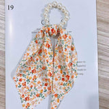 2022  Pearl Elastic Rubber Bands For Girl Bow Print Fashion Hair Accessories Hair Ties 2021 New Korea Women Hair Ropes 28 Style daiiibabyyy