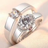Classic Couple Rings For Men Women CZ Stone Trendy Wedding Lovers' Ring Jewelry Romantic Valentine's Day Present Ring Accessory daiiibabyyy