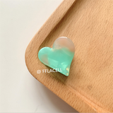 Korean Cute Starry Sky Fashion Peach Heart Grandmother Green Small Hairpin For Women Simple Acetate Grabbing Clip Bangs Clip daiiibabyyy