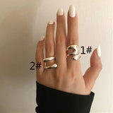 Trendy Metal Silver Color Women Ring Creative Hollow Irregular Geometry Open Adjustable Rings for Women Engagement Party Jewelry daiiibabyyy