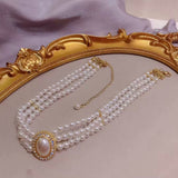SHANGZHIHUA The elegant light luxury three-layer pearl collar, 2022 new trend jewelry fashion woman's necklace party gift daiiibabyyy
