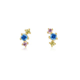 Lost Lady New Ins Inlaid Colorful Zircon Earrings Cute Gold-plated Zircon Stud Earrings For Women Girls Fashion Piercing Jewelry daiiibabyyy