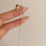 Long Tassel Drop Butterfly Heart Earrings Silver Gold Color 2022 Fashion Hanging Women Earrings Summer Jewelry Girls Party Gift daiiibabyyy