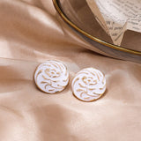 SHANGZHIHUA Alloy stud earrings, Korean fashion metallic drop flower Earrings, Women's earrings, 2022 New jewelry daiiibabyyy