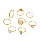2022 New Creative Cold Wind Ladies Ring Joint Ring Simple Girl Color Index Finger Ring Combination Set  Wholesale Bulk daiiibabyyy