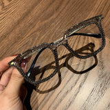 Myopia Hyperopia Women Sunglasses Vintage clear lens glasses ladies luxury rhinestone eyeglasses men optical Shades daiiibabyyy