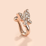 1Pc Crystal Butterfly Fake Nose Ring Non Piercing Clip On Nose Ring Indian Style Nose Cuff Fake Piercing Septum Nariz Jewelry daiiibabyyy