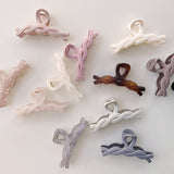 Fashion Simple Hair Accessories Jelly Color Hair Claw Geometric Frosted Hairpin Irregular Twisted Transparent Scrub Hair Clip