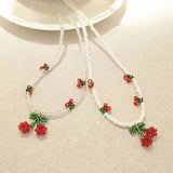MENGJIQIAO Korean Sweet Fruit Necklace For Women Ladies Fashion Acrylic Beads Summer Holiday Choker  Collares Jewelry Gifts daiiibabyyy