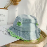 Fashion Bucket Hat for Children Outdoor Sports Hip Hop Cap Washed Denim Summer Cotton Fishing Sun Hat Panama For Boys Girls daiiibabyyy