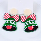 Cute Christmas Acrylic Earrings For Women Cartoon Christmas Tree Bell Snowflake Drop Earrings Trendy Jewelry Xmas Festive Gift daiiibabyyy