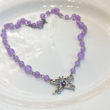 Vintage Green Purple Crystal Rhinestone Opening Finger Knuckle Rings Charm Opal Beads Necklace Girls Party Gift Fashion Jewelry daiiibabyyy