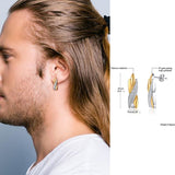 Daiiibabyyy MEN STUD EARRING STAINLESS STEEL HEALTH CARE STONE THERAPY ANTI FATIGU EARRINGS