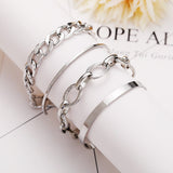 New Trendy Statement Metal Bracelet for Women Punk Retro Chain Geometric Multi-layer Wild Girl Party Gifts Banquet Accessories daiiibabyyy