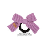 Wool Knitted Fabric Bow Rubber Band Princess Ponytail Headwear Hair Accessories Fashion Sweet Elegant Girl Head Hair Circle daiiibabyyy