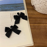 Earrings for Women Black Retro Bow Earrings Fashion Student Style Lightweight Earrings Jewelry Accessories Wholesale daiiibabyyy