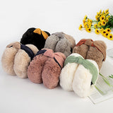 Women Imitation Rabbit Fur Warm Earmuffs Winter Two-color Hairband Ear Cover Outdoor Foldable Kawaii Girls Soft Plush Ear Muffs daiiibabyyy