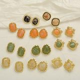 Round ball Beads Natural Stone Stud Earrings For Women Elegant Fashion Jewelry Brincos Aretes Female Dropping daiiibabyyy