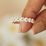 Vintage Daisy Rings For Women Cute Flower Ring Adjustable Open Cuff Wedding Engagement Rings 2021 Trends Female Jewelry Bague daiiibabyyy