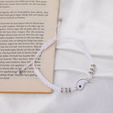 New Tai Chi Yin Yang Couple Bracelets Alloy Pendant Adjustable Braid Chain Bracelet Necklace Matching Lover Bracelets Necklaces daiiibabyyy